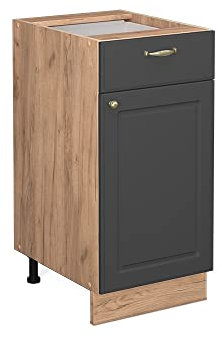 Vicco Küchenunterschrank Fame-Line, Anthrazit-Gold/Goldkraft Eiche, 40 cm ohne Arbeitsplatte