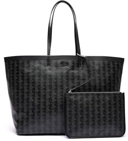 Lacoste Damen Nf4345ze Tasche, Monogram schwarz grau, Einheitsgröße