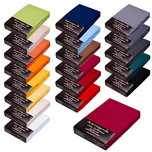 Avantgarde Premium Spannbettlaken 90x200-100x220 - hoher 40cm Steg auch f. Boxspringbett & Wasserbett - Spannbettlaken ca.170g/m² - Bettlaken - 100% Jersey Baumwolle ÖKO-TEX (09 Brombeer)