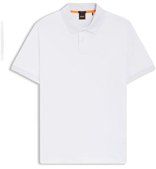 BOSS Polo de algodón elástico para Hombre con Logotipo, White100, M