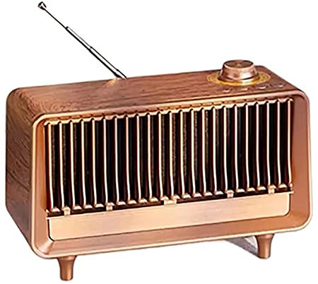 Retro Bluetooth Speaker Radio, FM Radio with Old Fashioned Classic Style, Wireless Speaker with U Disk/TF Card/Aux Music Player Function,8H Long Playtime, for Laptop, Tablet, Cellphone