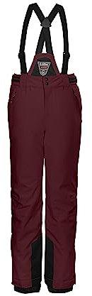 killtec Mädchen Skihose/Funktionshose mit abzippbarem Latz KSW 77 GRLS SKI PNTS, tiefrot, 164, 37258-000
