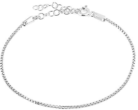 Einzelstück® Premium Silber Armband 925 Venezianer Kette I schlichtes Panzerarmband I Silber Damen Geschenk (Simplicity Armkette Silber)