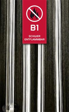 Kaikoon Fadenvorhang Vorhang schwarz-weiß 90 cm x 240 cm (BxH) in B1 schwer entflammbar