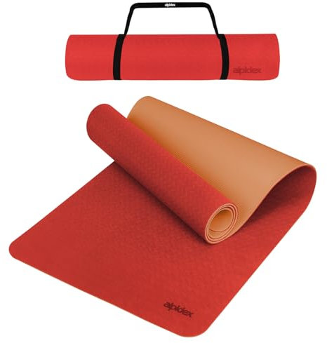 ALPIDEX Tappetino Yoga 190 x 61 x 0.6 cm | 190 x 90 x 0.6 cm E-Book Tappeto TPE Fitness Antiscivolo Aerobica Palestra Ginnastica Pilates Allenamento Casa, Salmon/Apricot, 190 x 90 x 0.6 cm