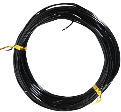 15.5 Meter Schwarz Aluminium Basteldraht, 16 Gauge 1.5mm Dicke Bildhauerei Draht, Armatur Draht für Bildhauerei, Biegsamer Metalldraht für die Herstellung von Puppen Skelett, DIY-Handwerk