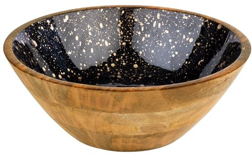 APS 1056 Bol Mango, en bois de manguier, revêtement intérieur en résine époxy, diamètre 30 cm, 3 l, bol à fruits, saladier, bol, Marron, Décor
