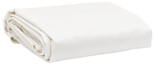 vidaXL Bâche, Couverture de Toit avec Oeillets Métalliques, Bâche de Protection Résistante aux UV Jardin Extérieur, Blanc 1x2,5 m 650 g/m²