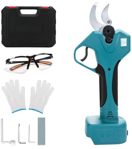 WingFly Akku Astschere, Elektrisch Gartenschere, Kompatibel für Makita 18V Batterien, Bürstenlosen Motor, MAX 30mm Schnittdurchmesser Geeignet für Blumenbeete,Gärten, Äste(Blau)