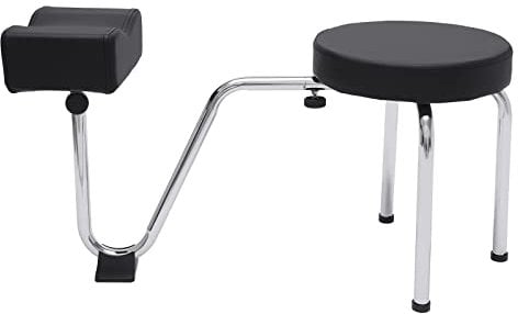 HOARLICN Fußpflegehocker Mit Fußstütze, Verstellbarer Pediküre Hocker Maniküre Fußstütze 2 in 1 Pediküre Hocker Stuhl PVC-Pad Pediküre Fußstütze Stand Für Maniküre, Pediküre, Tattoo-Künstler, Schwarz
