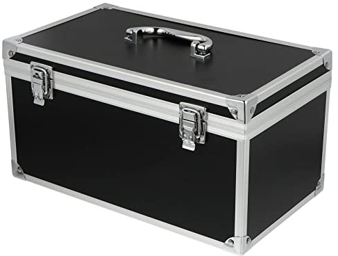 Hemobllo Tool Box Aluminium Portable Parts Box with Foam Inserts Metal Storage Case for Hand Tools and Small Parts Carry Handle 11.81 X 6.69 X 6.30 in
