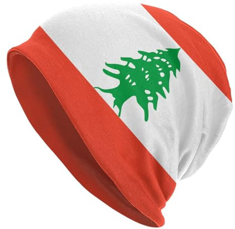 Hat Lebanese Flag Cool Gadgets Windproof Beanie Hat Elastic Size Pilot Cap for Adults, Christmas, Skiing