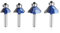 Yueqing Zhongji 45 Degree Chamfer Router Bit Set, 1/4 Inch Shank-6.35MM Shank Cutting Diameter in 1/2”, 5/8”, 11/32”, 25/64” C3 Carbide. Ideal for Angled Edges, Clean Edge or Decorative Pieces