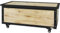 Outsunny Gartenbox Holz Aufbewahrungsbox 121L Auflagenbox mit Rollen, Wetterbeständige Aufbewahrungskiste für Terrasse, Balkon, Natur