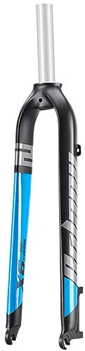 CZYGPHY Fourches rigides pour VTT 26/27,5/29 Pouces 1-1/8 Fourche Avant ultralégère pour vélo Tube Droit sans Filetage Fourches pour VTT QR 9X100mm Frein à Disque Alliage d'aluminium (Bleu, 26)