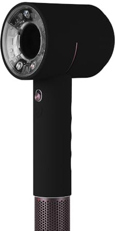 JZ Custodia protettiva in silicone compatibile con asciugacapelli Dyson HD16, antigraffio, antiurto, da viaggio, con adorabili adesivi per asciugacapelli (nero)