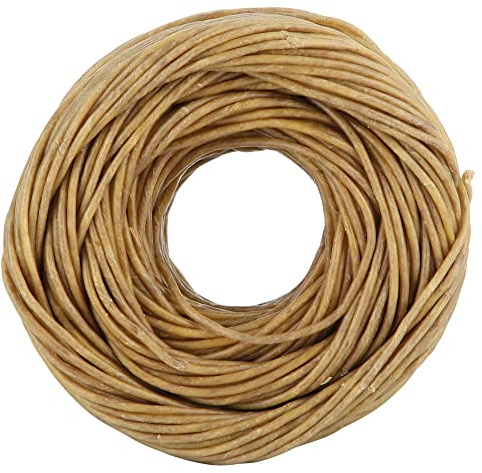 Gsycle 2mm Beeswa Fiber Wick, Beeswax Coating Hemp Candle Wick DIY 200 Feet Scented Candle Wick for Candle Making Smokers Crafts (Dark)