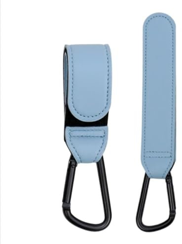 Baby Uma Ganchos Carro Bebé (Pack de 2) - Accesorios Bebé, Hasta 5 kg, Ajuste Universal, Antideslizante, Ligero y Duradero (Azul)