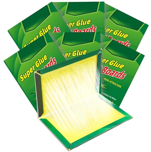 Klebepads, extra starke Schädlingsfallen, Klebepads für drinnen und draußen, Garten, Garage, Zuhause, Küche, Büro, ungiftig, Fliege, Kakerlake, Spinne, Ameisenfänger (32 x 21 cm), 6 Packungen