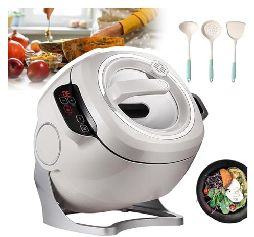2000w 6l Automatic Cooking Wok Fried Rice Machine with Touch Screen, 3 Speed Adjustable, Drum Cooking Machine- 360° Automatic Rotation, Suitable for Stir-Frying, Stewing, Cooking