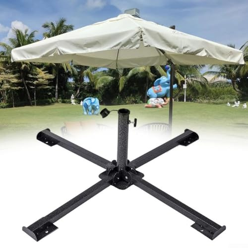 Kreuz-Sonnenschirmständer, tragbarer Schirmständer, faltbarer Sonnenschirmständer für Stangen 2,5 cm - 4 cm, für Gärten, Strände, Campingplätze, Regenschirmständer