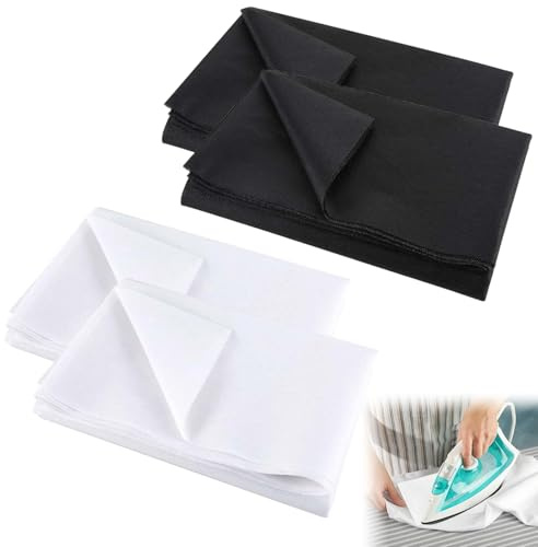 DHSWNNG 200 X 100 cm Bügelvlies, 4 Stück Aufbügeln Einlagestoff Vliesstoff Bügelfalten bügeleinlage Volumenvlies Verstärken Bügeleinlage Stoff Nähhandwerk Vlies (Schwarz Weiß)