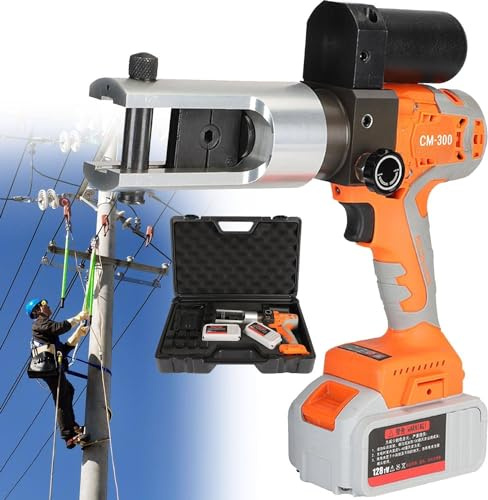 ToayNia Crimpatrice idraulica Ricaricabile, Crimpatrice idraulica elettrica con 2 batterie, Pinza crimpatrice idraulica con matrici 16-300mm², Pinza crimpatrice per Cavi alimentata