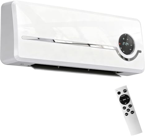 HOMCOM Stufa Ceramica 2000W da Parete con 3 Modalità, Ventilatore, Bianco | Termoventilatore, Riscaldamento Regolabile, Timer Settimanale, Rilevazione Finestra Aperta, Blocco Bambini, Telecomando