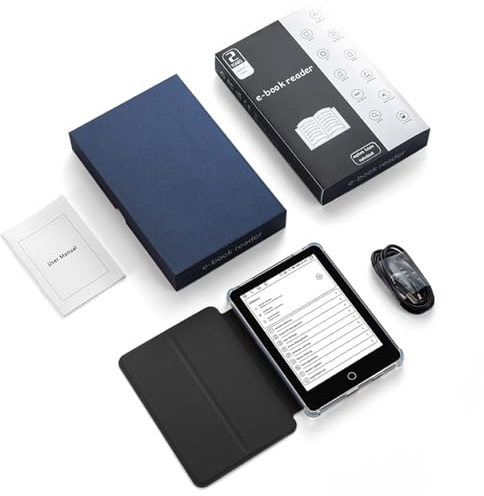 Dpofirs E-Book-Reader, 6-Zoll-HD-Ink-Display, Kompakter und Leichter E-Book-Reader, 4 GB + 64 GB, 2500 MAh, Bluetooth (Black)