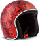 Rebel Helmets R3 Motorrad-Helm, Fiberglas Schnellverschluss SlimShell Tasche, XS (53-54cm), Skull Rot