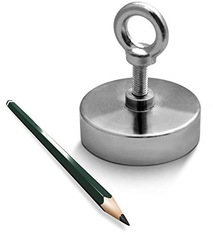Suchmagnet Neodym-Magnet Bergemagnet bis 600kg Einfach N45 vernickelt, Suchmagnet:75mm 200Kg