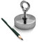 Suchmagnet Neodym-Magnet Bergemagnet bis 600kg Einfach N45 vernickelt, Suchmagnet:75mm 200Kg