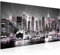 Runa Art Wandbild New York City 1 Teilig 100 x 40 cm Modern Bild auf Vlies Leinwand Skyline Wohnzimmer Büro Rosa Grau 605512b