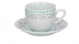 Rose&Tulipani Verona Service à café composé de 6 Tasses à café avec soucoupes