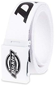 Dickies Herren Cotton Fabric Web Belt Gürtel, Weiß/Schwarz, One Size-Cut to Fit