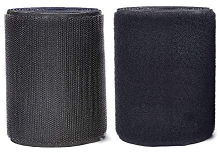 Arlent 4 Ancho 2 yardas Longitud Coser en gancho y lazo Estilo Tiras de nylon Tela No adhesiva Parte posterior negra (10 cm x 2 M)