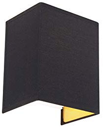 Qazqa - Modern Wall Lamp I Wall Light Black and Gold - Vete- - Modern - Suitable for LED E27 | 1 Light - Fabric Wall Light - Suitable for Living Room I Kitchen I Bedroom I
