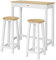 SoBuy Essgruppe Esstisch Set 3-teilig – Bartisch mit 2 Stühlen, platzsparendes Küchentisch Set für Esszimmer Balkon Garten Kompakt & Modern für kleine Räume FWT50-WN