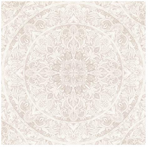Bilderwelten Mandala Mustertapete Orientalisch inkl. Kleister 192x192cm - Vliestapete Made in Germany - Aquarell Tapete Schlafzimmer - Ornament Tapete - Mandala Tapete Wohnzimmer Flur T_3304