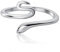 Allgut Damen Ring 925 Sterling Silber Schlange Ring Verstellbar Fingerring Silber Ring Mädchen Offen Ring