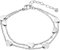 Damen Rosegold Fußkettchen Herzen Freundschaftsarmband Freundschafts Fußkette Frauen Herzchen Sternen, Doppelt Kette Fußkettchen für Frauen Mädchen Rosegold Elegant Damen Mädchen (silber)