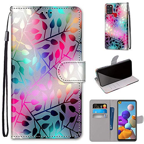 SIENIANLINE Handyhülle für Samsung Galaxy A21s Hülle, Premium PU Leder Wallet Case Kartensteckplätzen und Standfunktion Schutzhülle Kompatibel mit Samsung Galaxy A21s