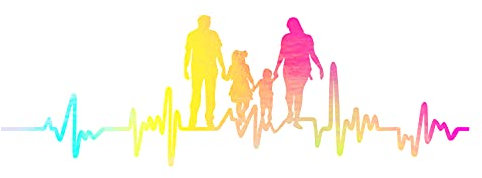 Aufkleber Herzschlag Tiere Breite 27cm Lifeline Heartbeat Deko Sticker Selbstklebend für Auto Kühlschrank Laptop Autoaufkleber K150 (Hologramm, 07 Familie)