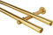 iso-design Gardinenstange 2-läufig 20 mm Durchmesser Farbe Messing matt, Komplettset aus Metall, Vorhangstange zur Wandmontage, mit Wandhaltern und Endstück Kappe, 120 cm