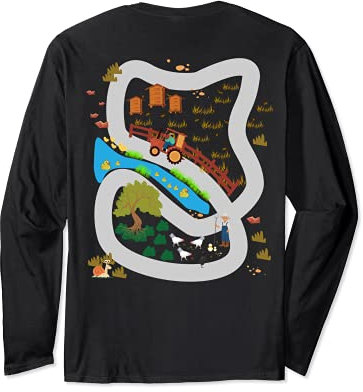 Spielteppich Dorf Track Spielstraße Automassage Geschenk Langarmshirt
