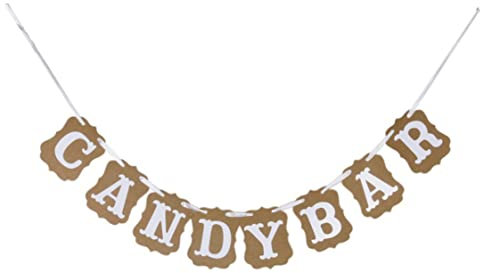 SunaOmni Candy Bar Banner für Verlobung, Geburtstag & Hochzeit - Papierziel für Innenraum-Dekoration
