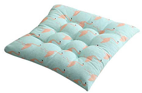 FANSU Stuhlkissen 1 2 4 6er Set, Tier Drucken Sitzkissen 40x40cm/45x45cm, Stuhl Kissenauflage mit Schleife, Sitzpolster Weiches Stuhlauflage Sitzauflage Gartenkissen (45cm-6 Stück,Rosa Flamingo)