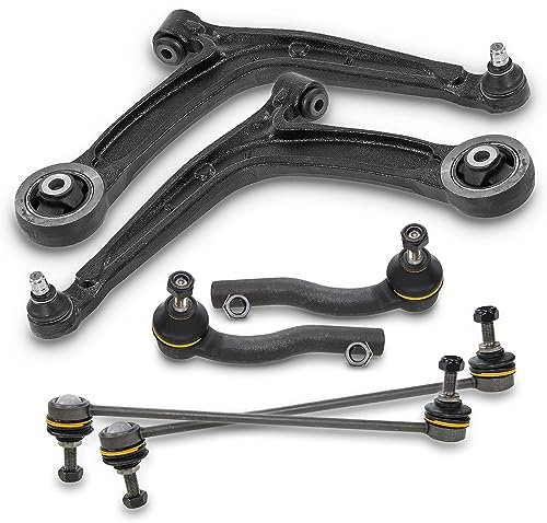 BESTPRICE 2x Querlenker Vorderachse vorne unten links & rechts, 2x Spurstangenkopf, 2x Koppelstange vorne, Kompatibel mit ABARTH 500C / 595C / 695C, FIAT 500 (312_), 500 C (312_), FORD KA (RU8)