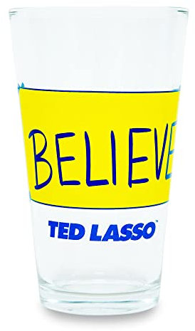 Silver Buffalo Ted Lasso Believe Pint-Glas | traditioneller Bierkrug für Likör, Pub-Getränke | Fassungsvermögen: 473 ml