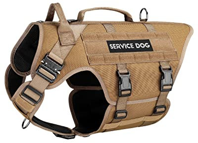 Taktisches Hundegeschirr – PETNANNY Service-Hundeweste für große Hunde, vollständige Abdeckung im Trainingshundegeschirr mit 2 reflektierenden Hundeflicken, Griff, Jagdhund, MOLLE Weste